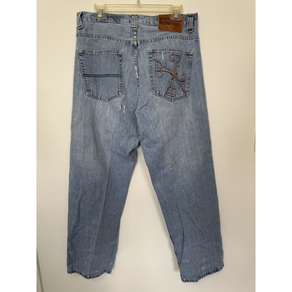Platinum FUBU Vintage Y2K Embroidered Baggy Men's Jeans Size 34x32